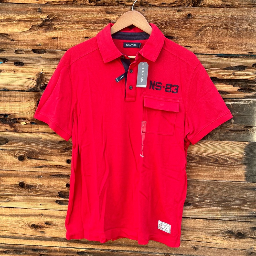 NAUTICA | NWT Red Slim Fit Polo Shirt L